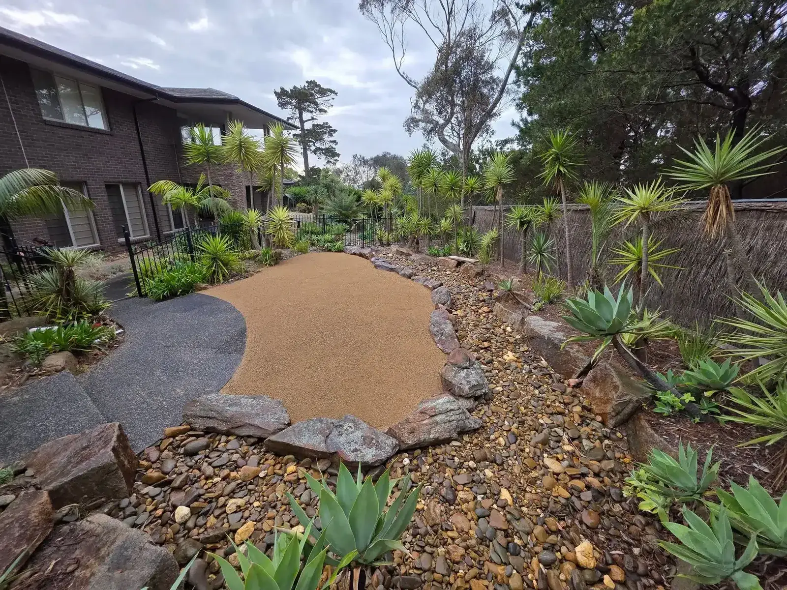 The same garden after the concrete pool was removed and filled